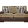 Alesbury Brown Faux Leather Loveseat -Optimal furniture sale 810612253 3