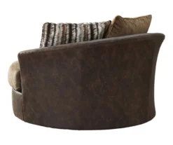 Alesbury Brown Faux Leather Oversize Swivel Accent Chair -Optimal furniture sale 810612255 2