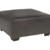 Aberton Gray Faux Leather Oversize Accent Ottoman -Optimal furniture sale 810612302 1
