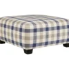 Meggett Blue & Beige Plaid Oversize Accent Ottoman -Optimal furniture sale 810612370 1