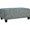 Trendle Blue & Tan Oversize Accent Ottoman -Optimal furniture sale 810612384 1