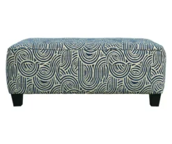 Trendle Blue & Tan Oversize Accent Ottoman -Optimal furniture sale 810612384 2