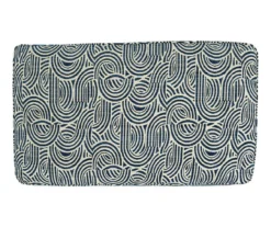 Trendle Blue & Tan Oversize Accent Ottoman -Optimal furniture sale 810612384 3