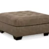 Keskin Brown Faux Leather Oversize Accent Ottoman -Optimal furniture sale 810612412 1