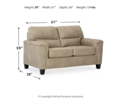 Tishen Pebble Sand Faux Leather Loveseat -Optimal furniture sale 810669862 A0 3